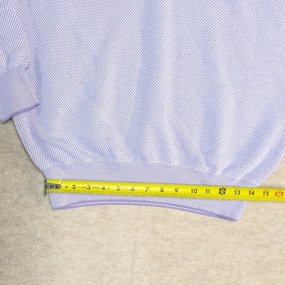 100% Cotton Lavender And White V-Neck Knit Men's Sweater Size Large - Picture 5 of 8
